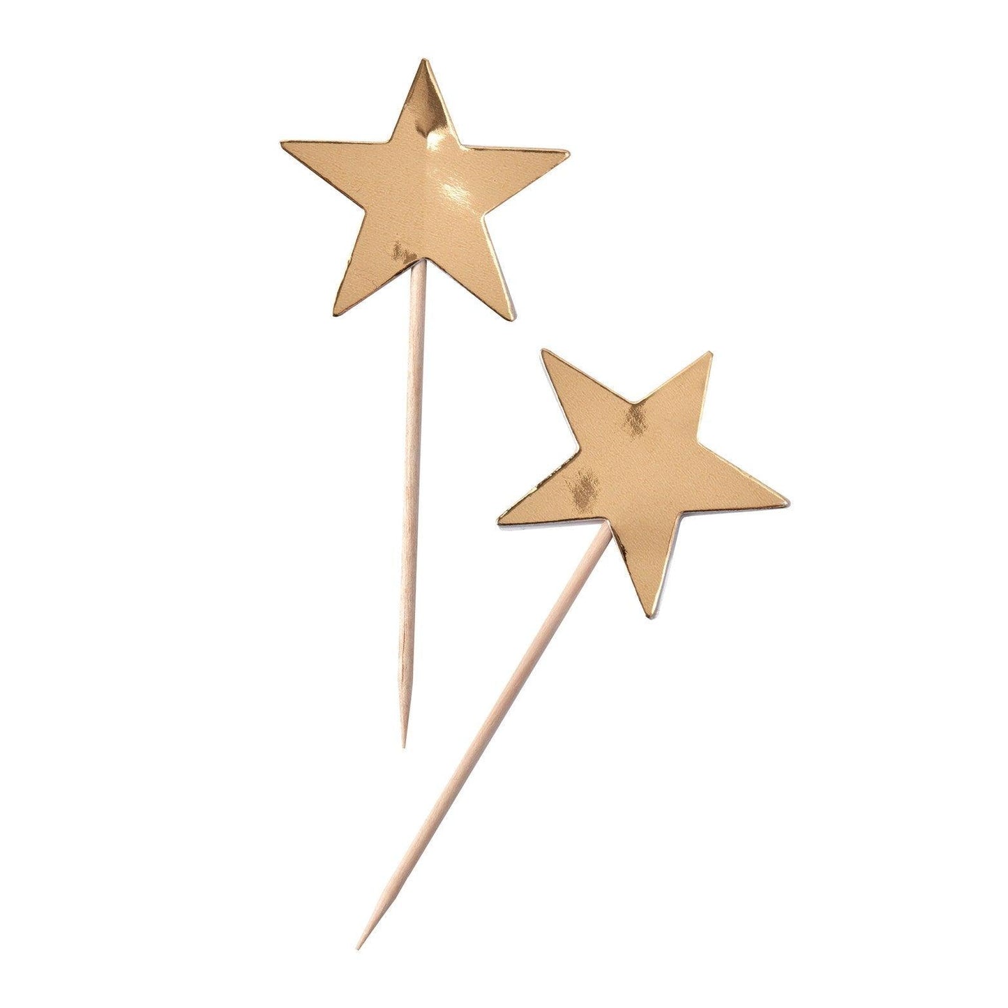 Gold Foiled Star Cupcake Toppers - Heliotique
