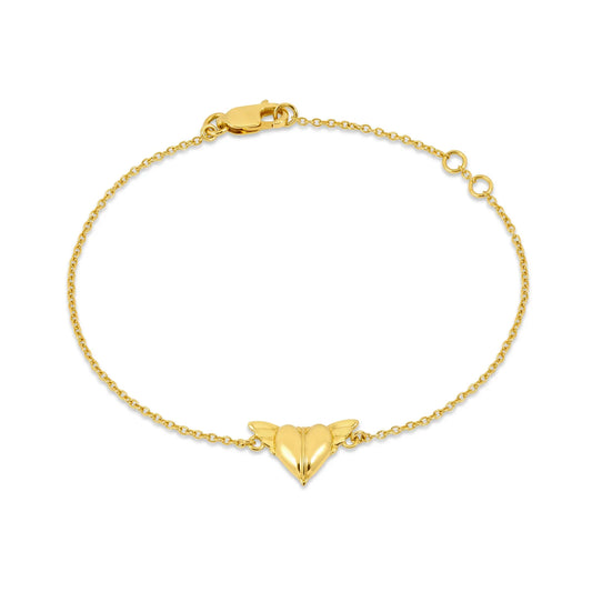 Heliotique Guardian Angel Wings Heart Bracelet
