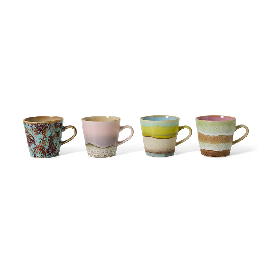 Heliotique | HKLIVING 70's Ceramic Americano Mugs (set of 4) - Rococo