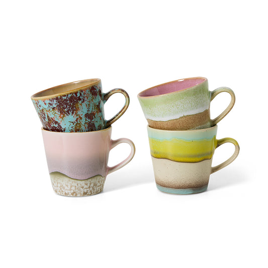 Heliotique | HKLIVING 70's Ceramic Americano Mugs (set of 4) - Rococo