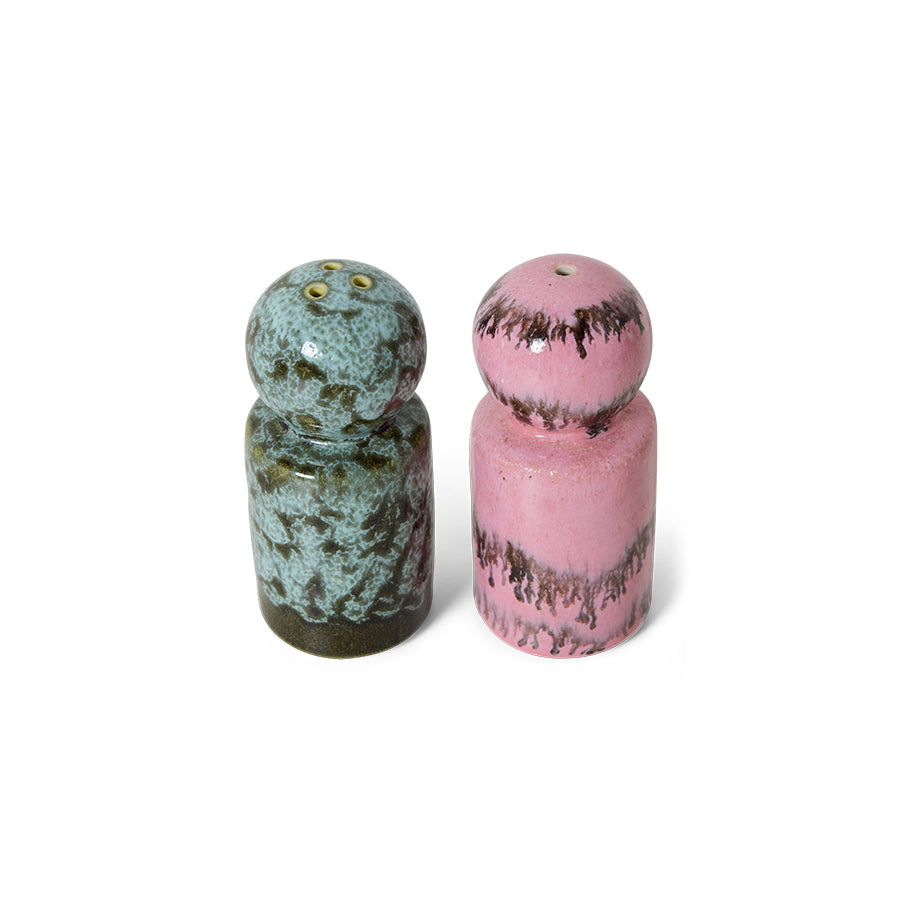 70's Ceramic Salt & Pepper Shakers - Baroque