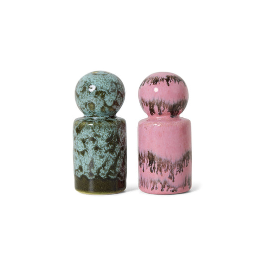 70's Ceramic Salt & Pepper Shakers - Baroque