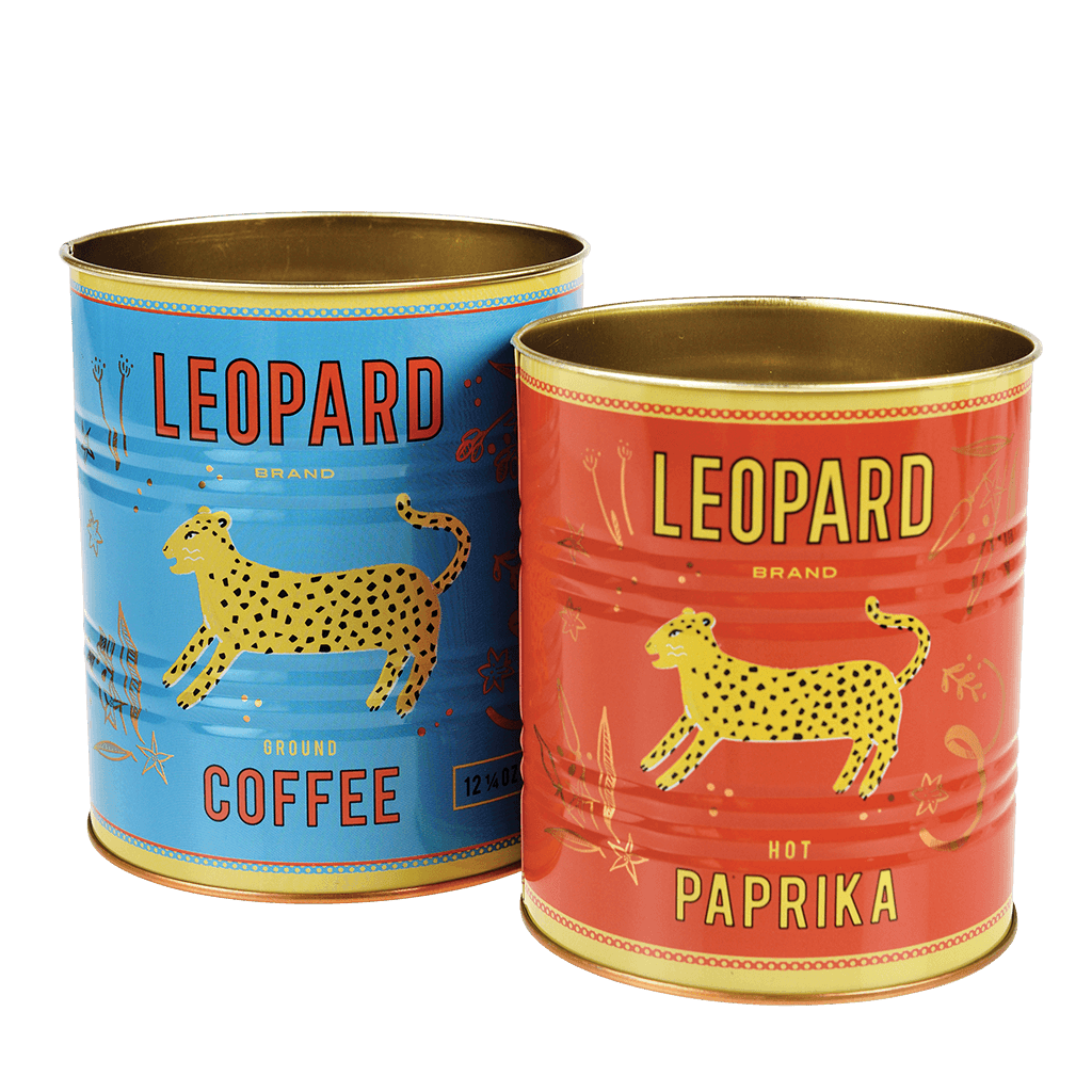 Heliotique | Rex London Set of 2 Retro Leopard Storage Tins