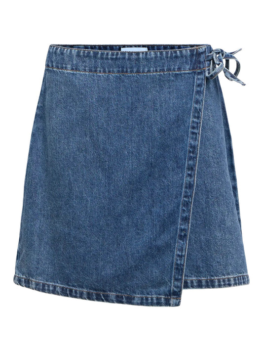Heliotique | Object Denim Wrap Mini Skirt
