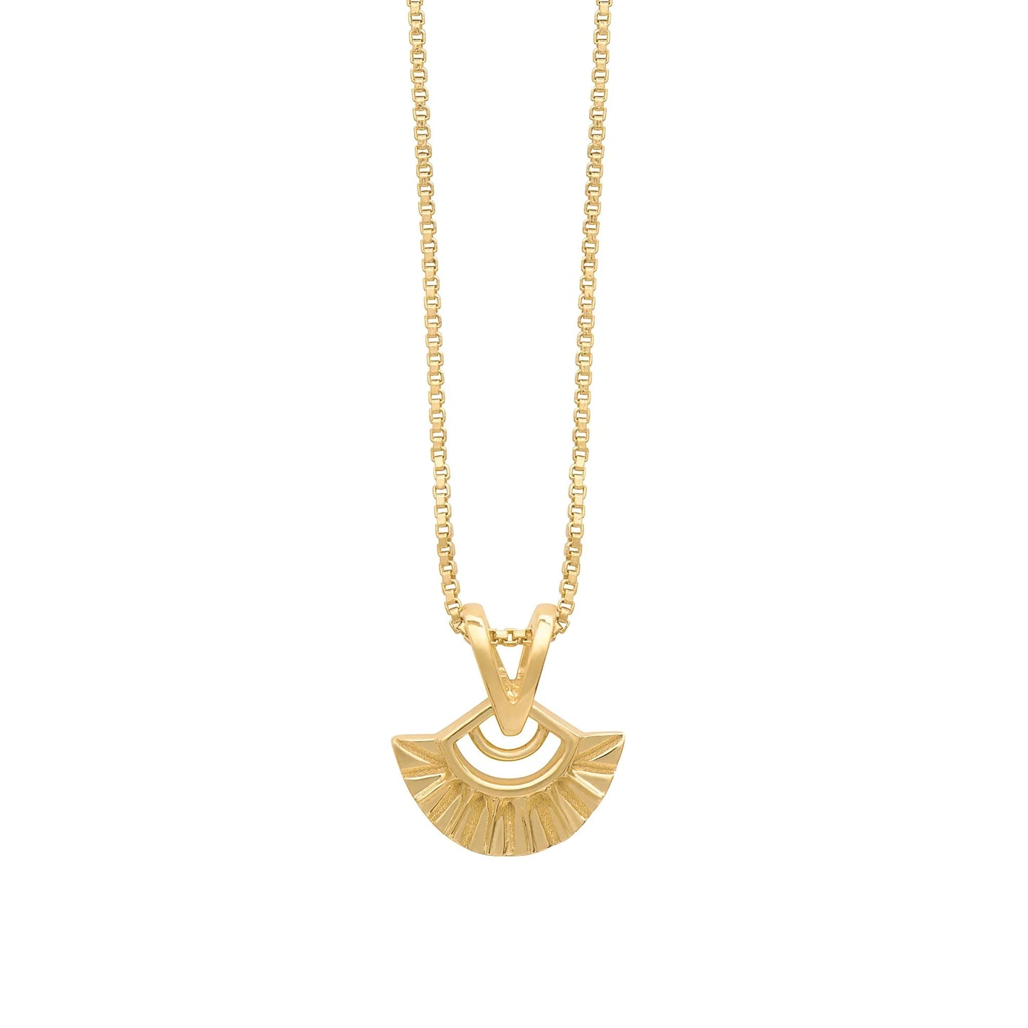 Heliotique Mini Deco Fan Necklace - Gold