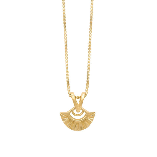 Heliotique Mini Deco Fan Necklace - Gold