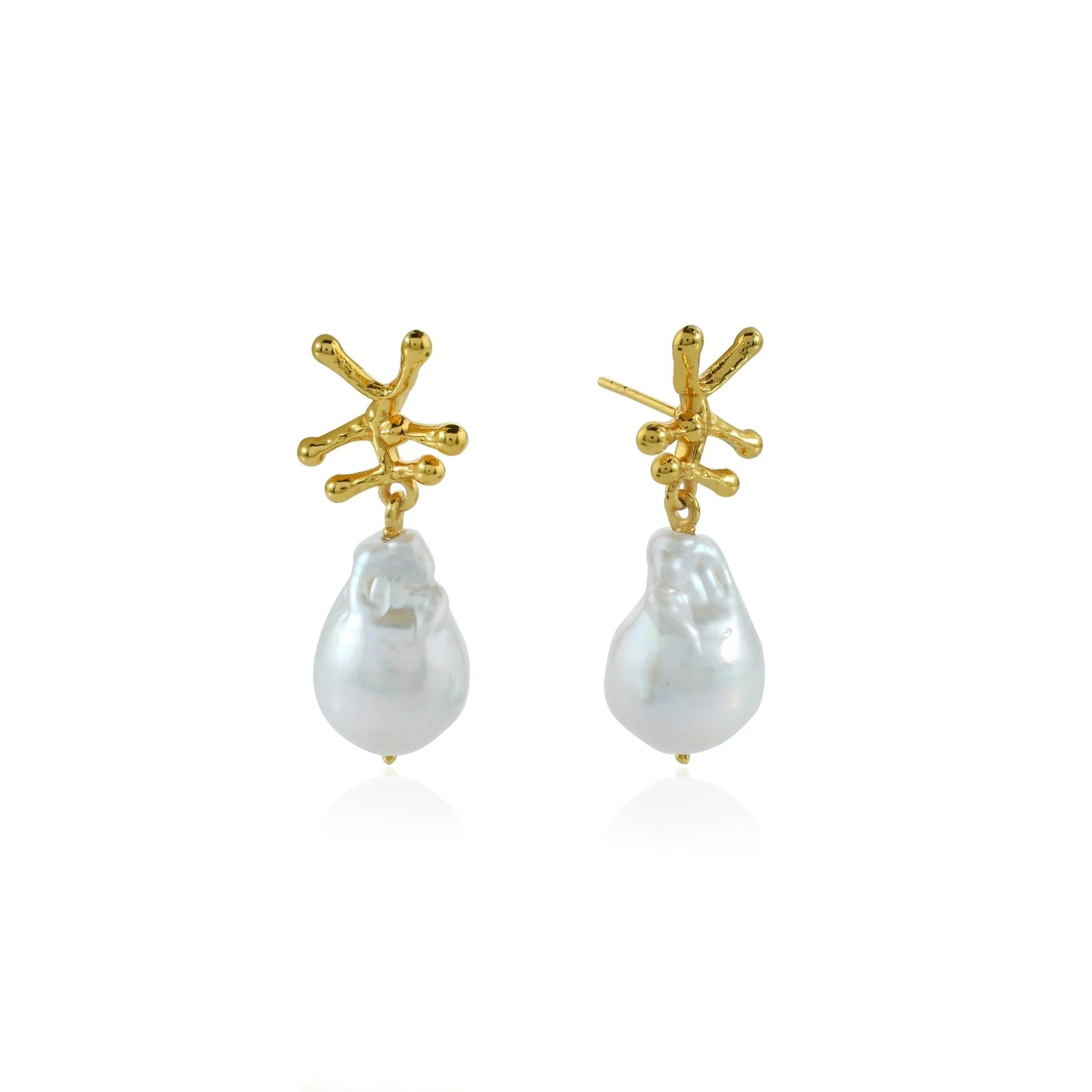 Heliotique | Shyla Nuria Earrings - Baroque Pearl