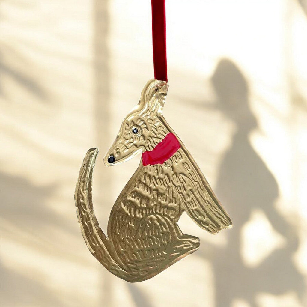 Embossed Tin Dog Hanging Ornament