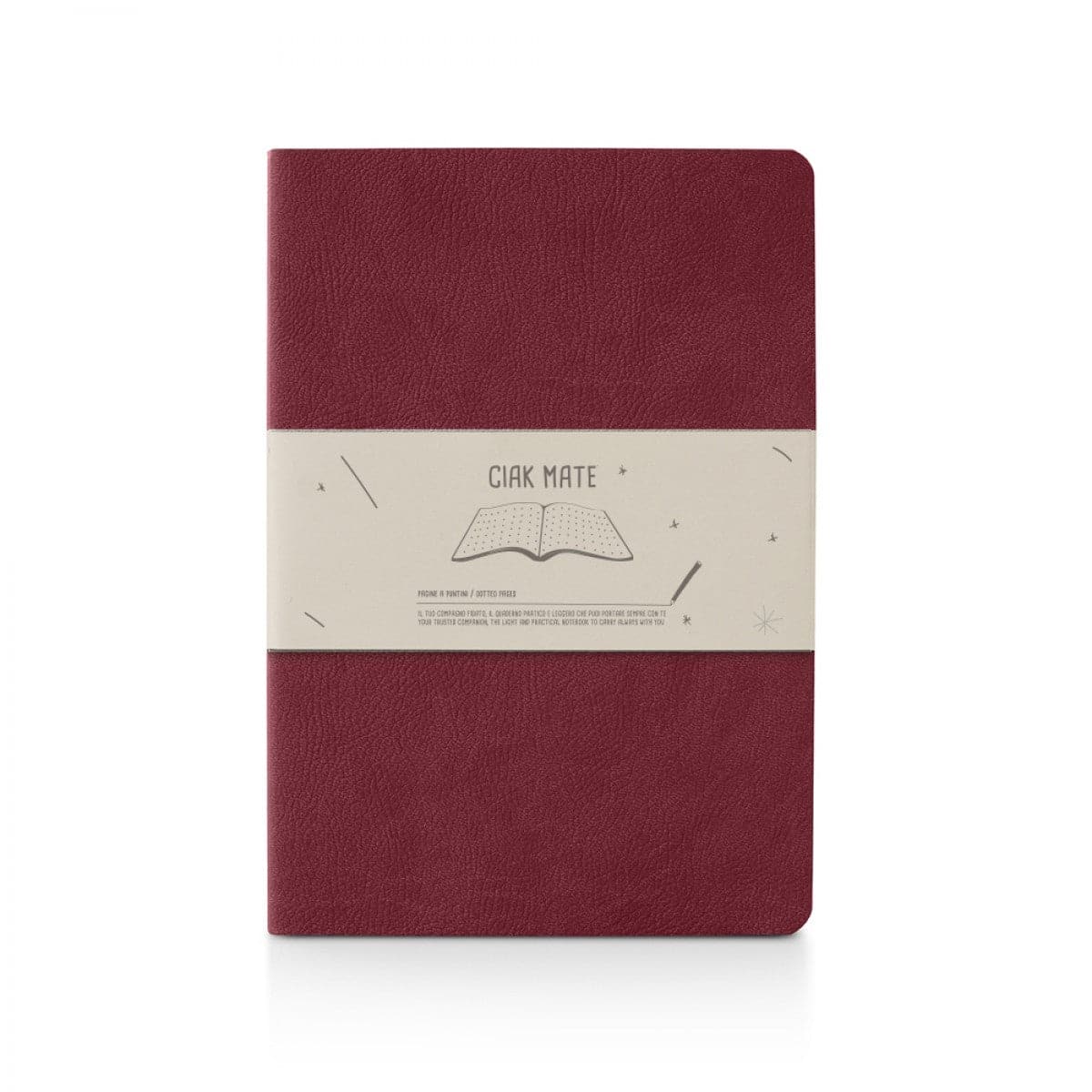 Heliotique | Ciak Mate Slim Ivory Paper Dot Notebook - Burgundy