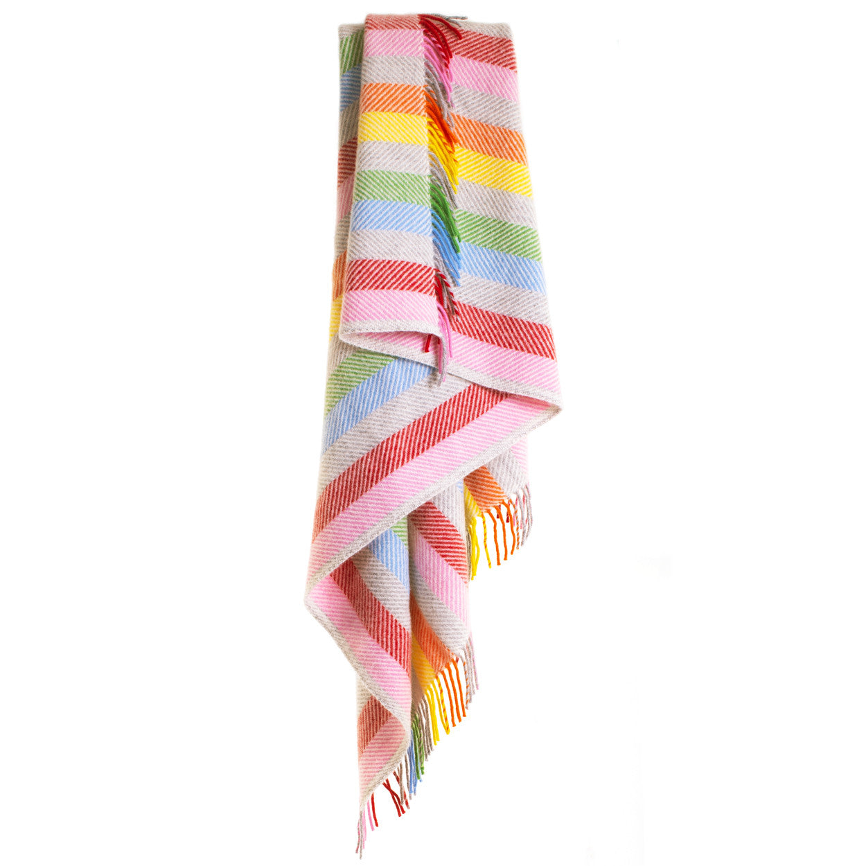 Heliotique | Tweedmill Pure Wool Rainbow Stripe Throw