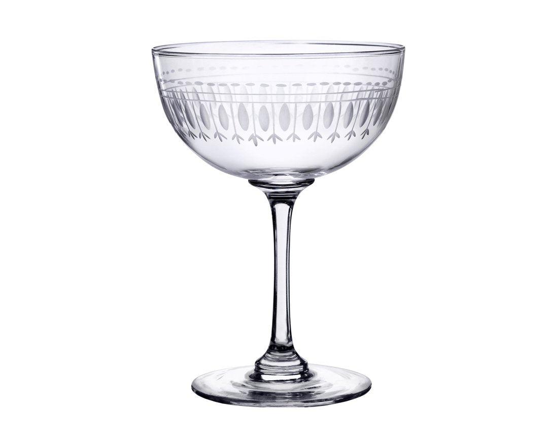 Heliotique | The Vintage List Set of Two Champagne Saucers - Ovals 