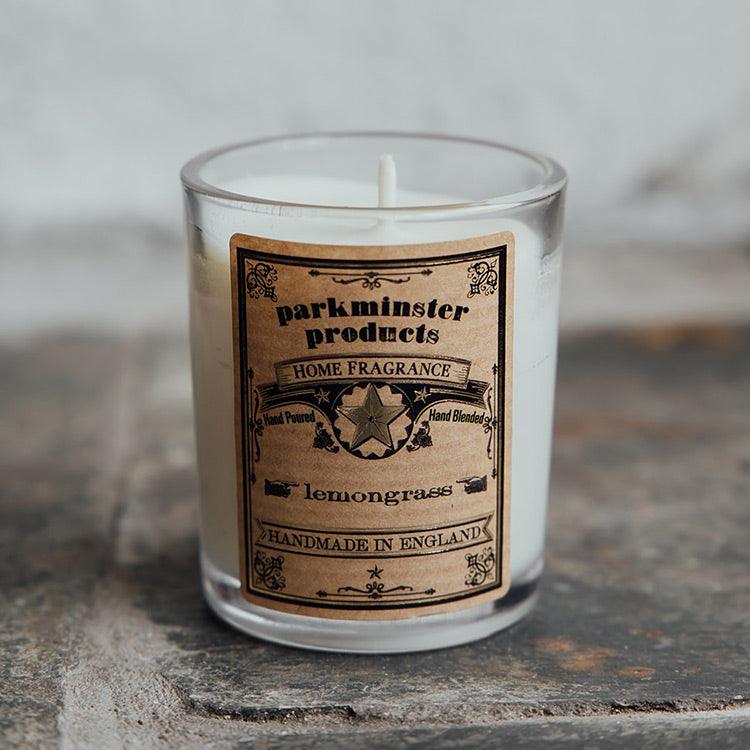 Mini Lemongrass scented soy candle, lovingly made by independent brand Parkminster.