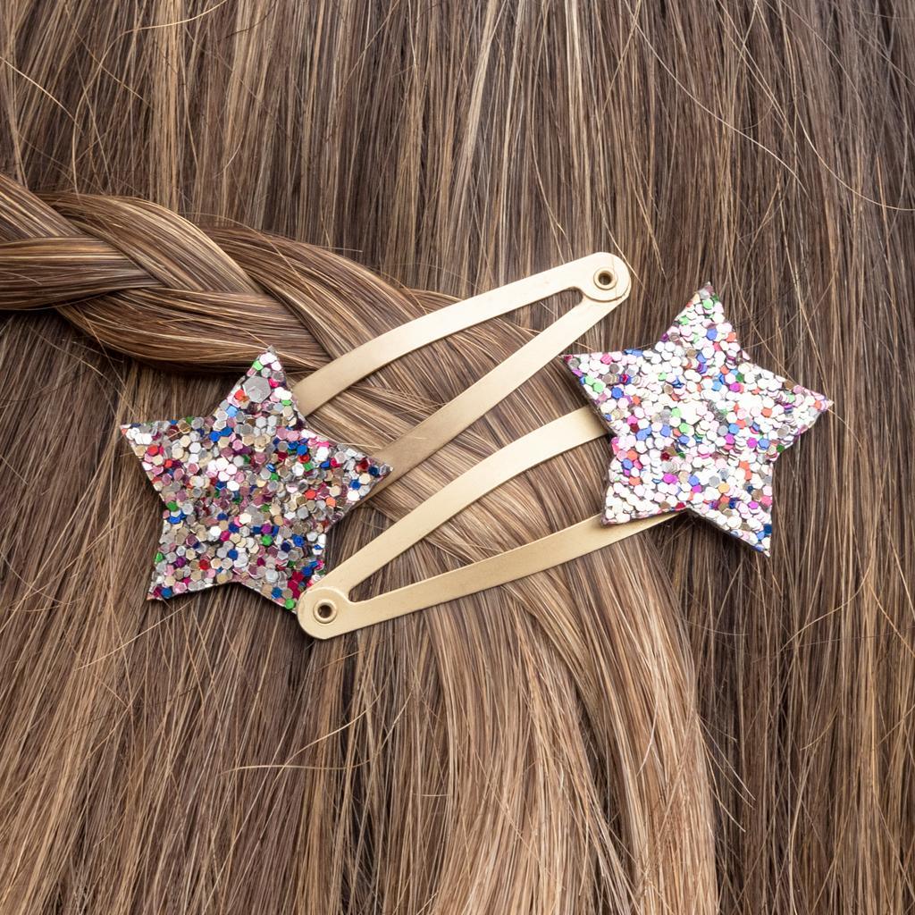 Glitter Star hair clips by Rex London