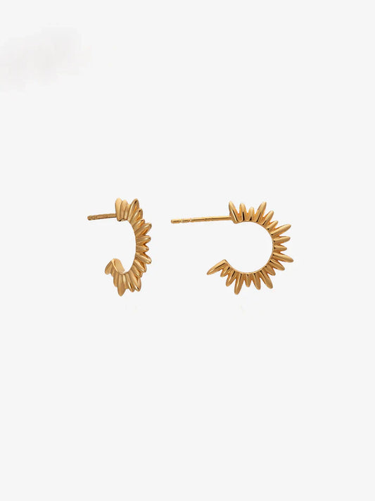 Heliotique Electric Goddess Mini Hoop Earrings - Gold