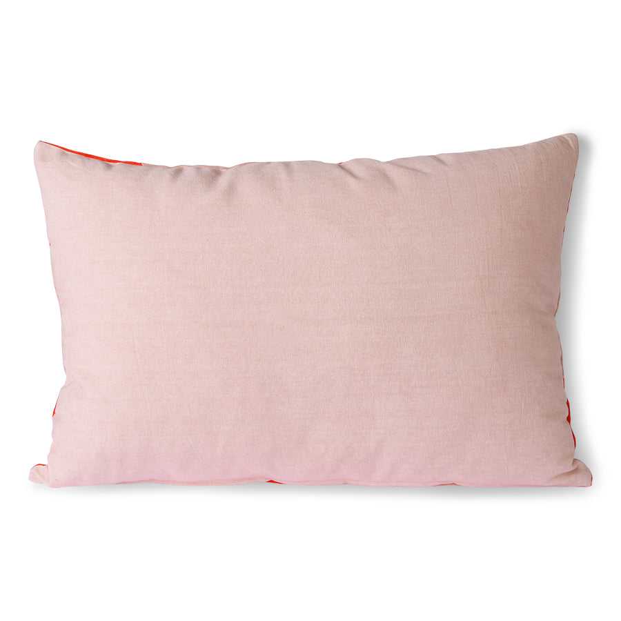 Heliotique Striped Velvet Cushion - Red / Pink