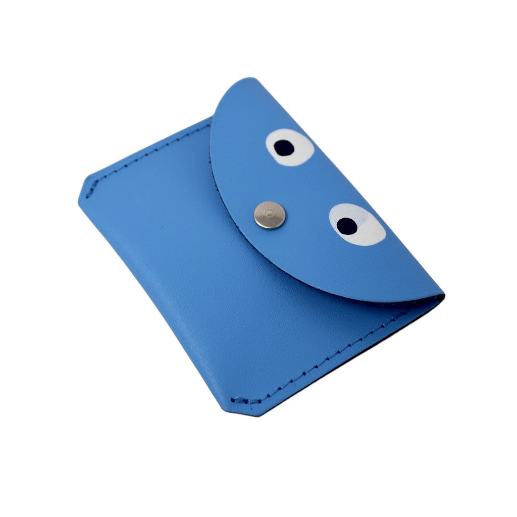 Heliotique Googly Eye Mini Money Coin Purse - Blue