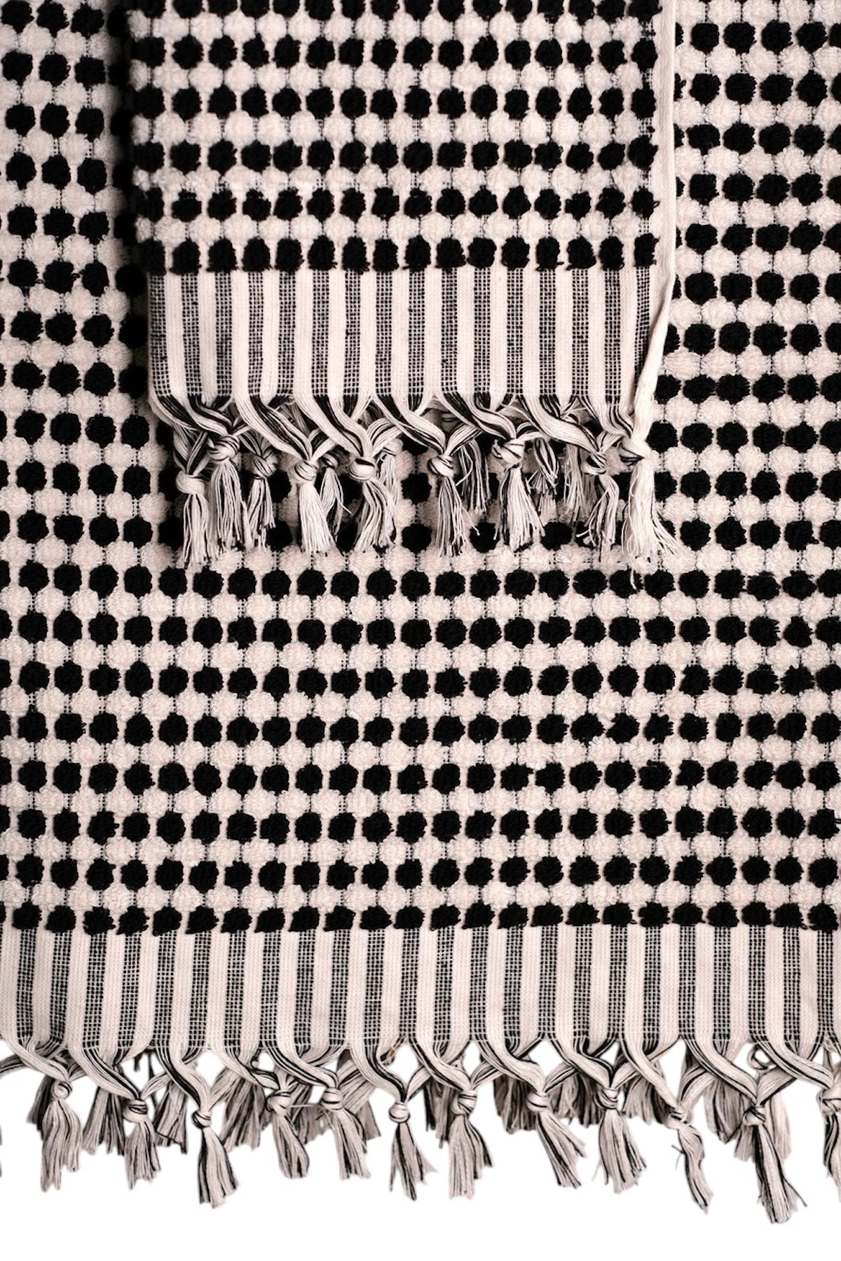 Heliotique Dotted Ultra Absorbent Cotton Towel - Black