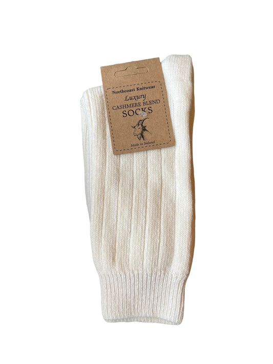 Heliotique | Original Aran Co. Ladies Cashmere Blend Socks - Cream