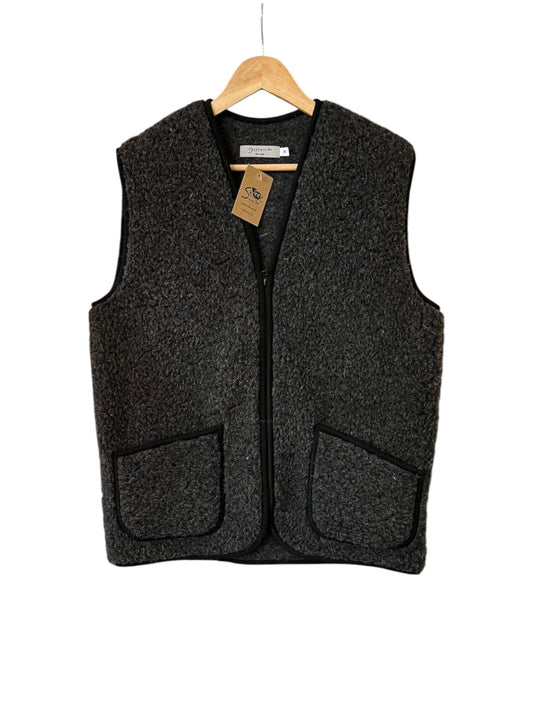 Heliotique | Yoko Wool 100% Wool Gilet - Charcoal Grey