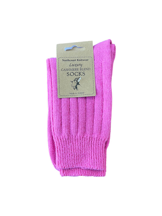 Heliotique | Original Aran Co. Ladies Cashmere Blend Socks - Pink