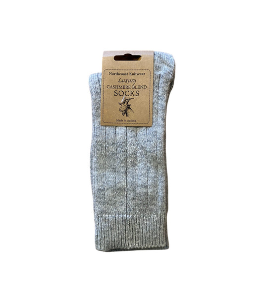 Heliotique | Original Aran Co. Cashmere Blend Socks - Light Grey