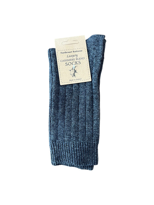 Heliotique | Original Aran Co. Cashmere Blend Socks - Charcoal Grey