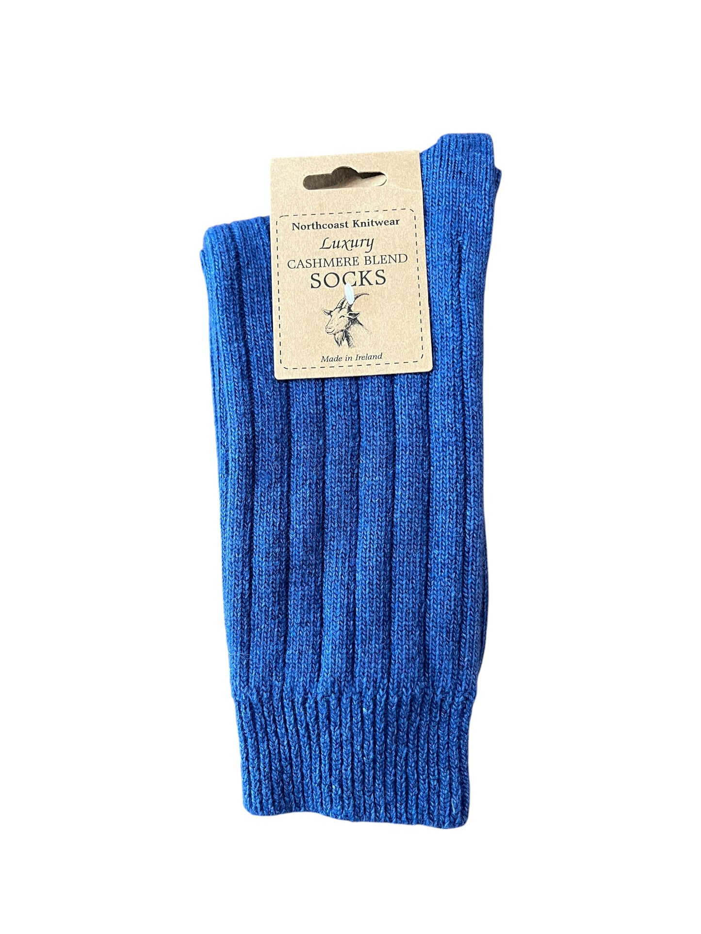Heliotique | Original Aran Co. Mens Cashmere Socks - Airforce Blue