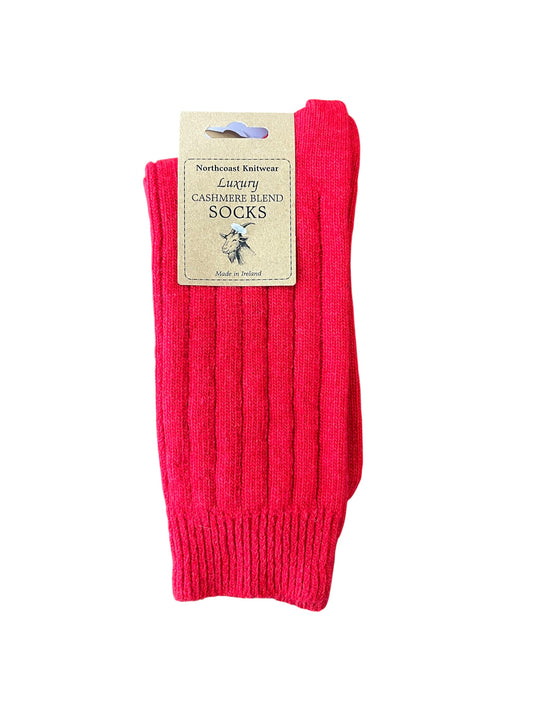 Heliotique | Original Aran Co. Men's Cashmere Blend Socks - Red