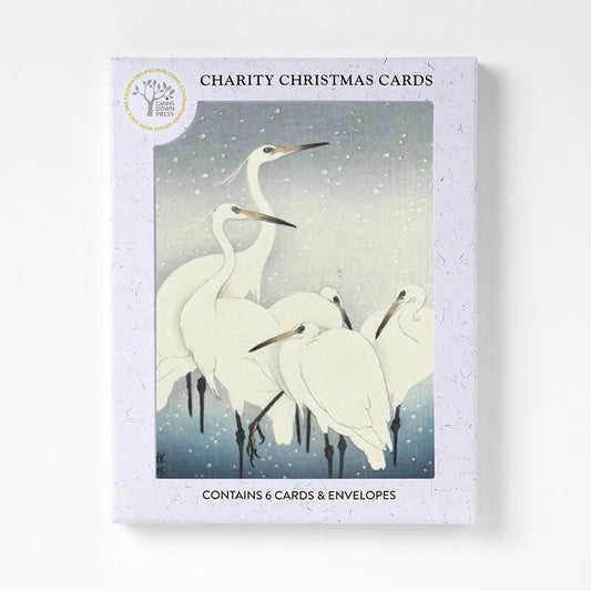 Charity Christmas Card Pack - Herons in The Snow