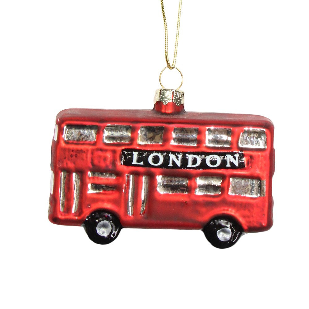 Heliotique | Gisela Graham Glass London Bus Christmas Decoration