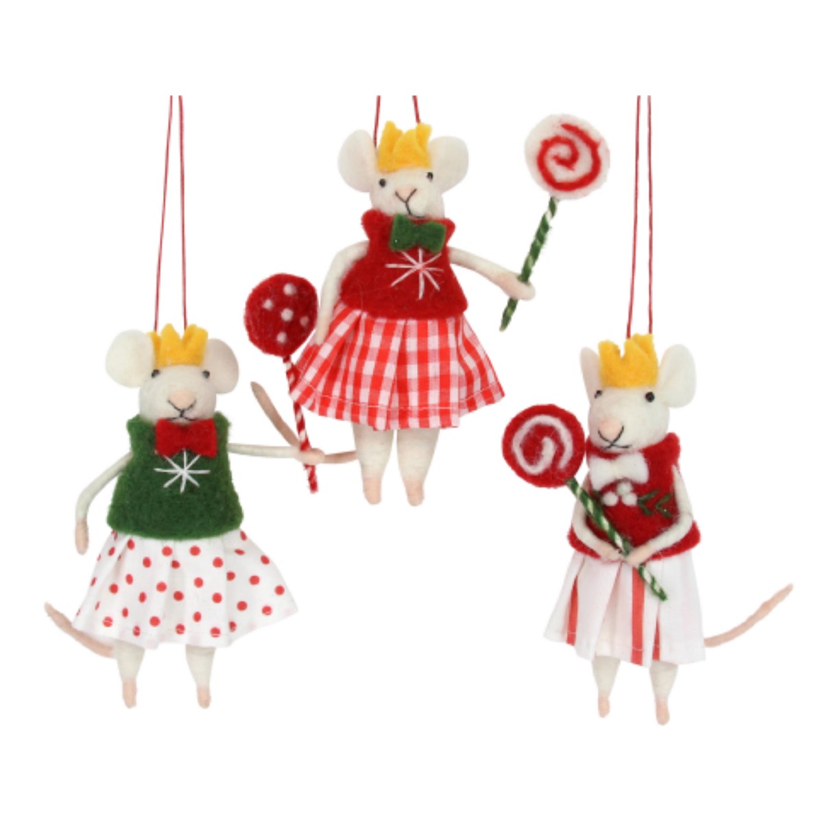 Mouse With Lollipop Christmas Tree Decoration by Gisela Graham