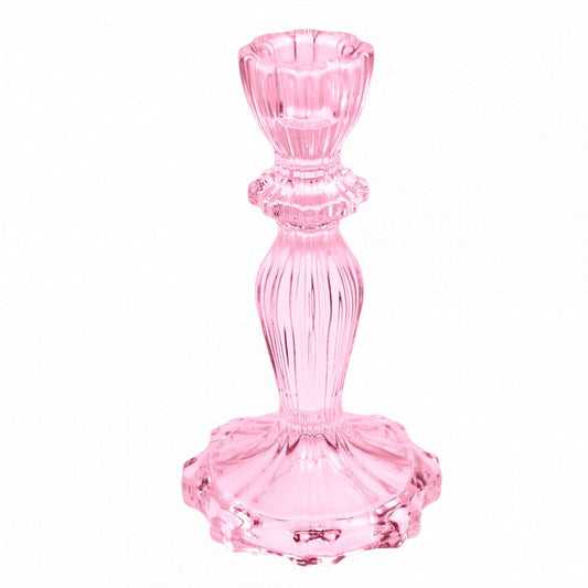 Heliotique | Rex London Tall Glass Candle Holder - Pink