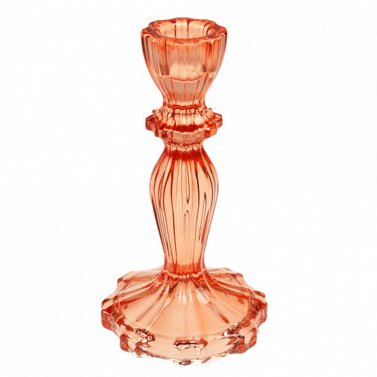 Heliotique Tall Glass Candle Holder - Orange