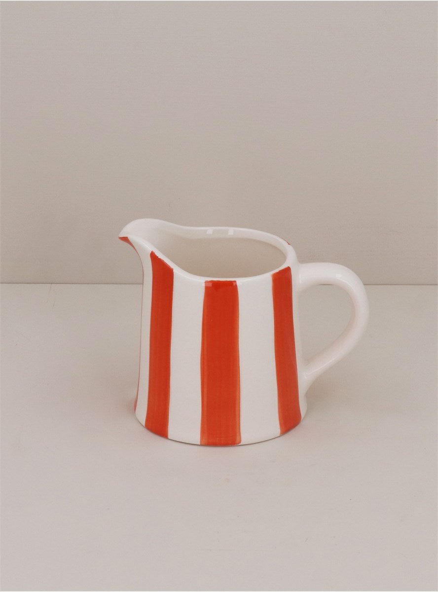 Heliotique | Gisela Graham Stoneware Creamer Jug - Orange Stripe