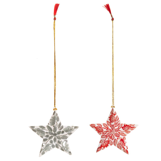 Leafy Star Kashmiri Christmas Tree Decoration by Sass & Belle