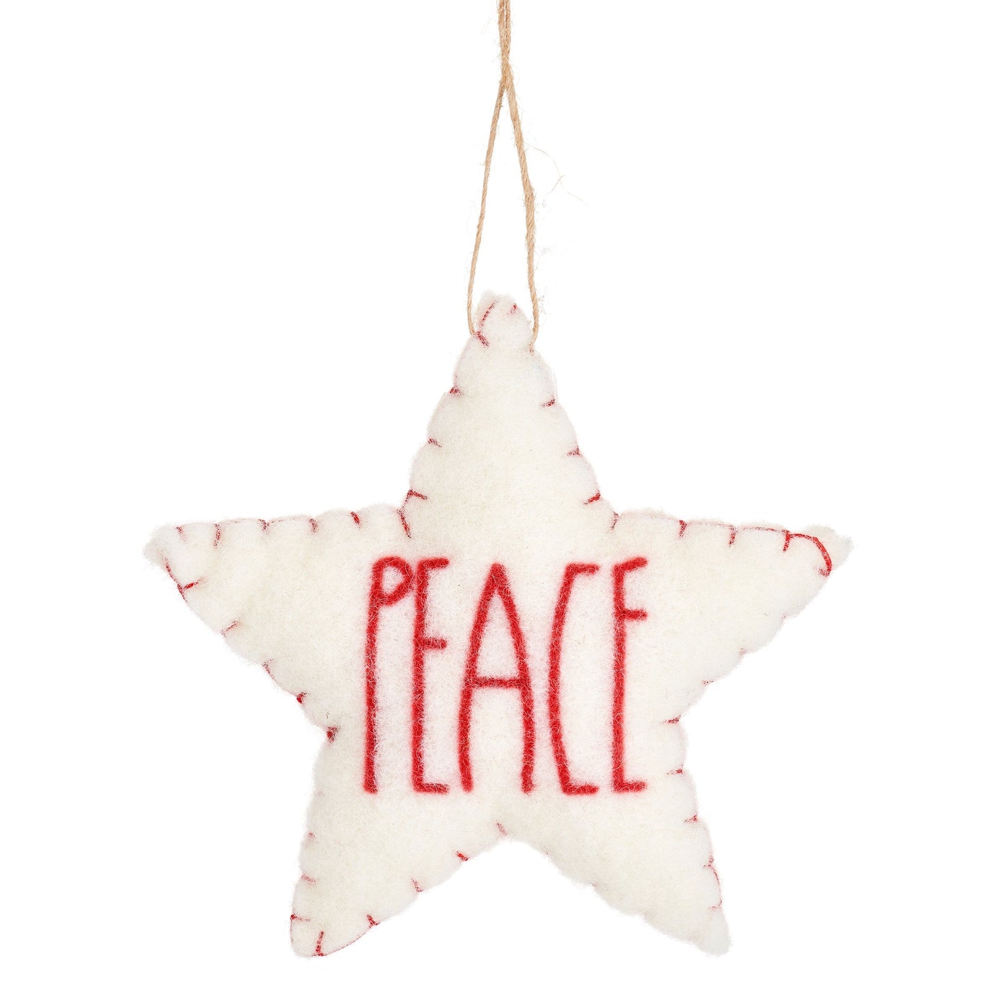 Felt Star 'Peace' Christmas Tree Decoration by Sass & Belle