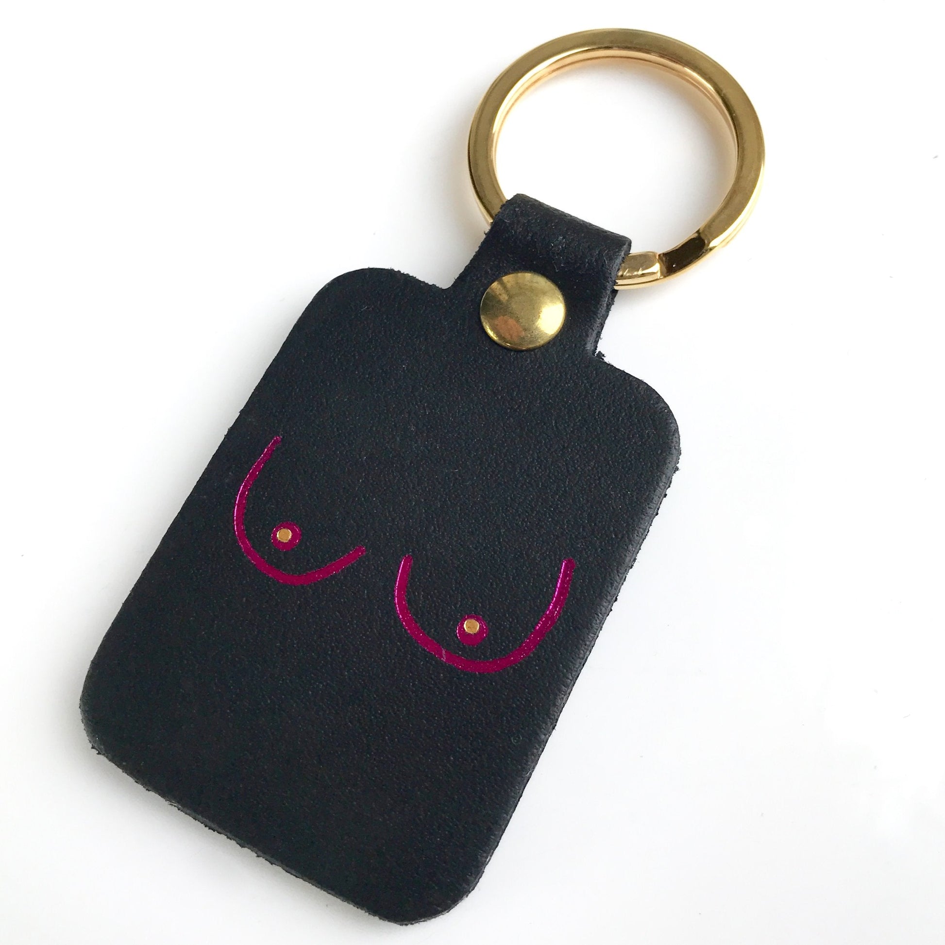 Heliotique | Ark Leather Boob Keyring - Black