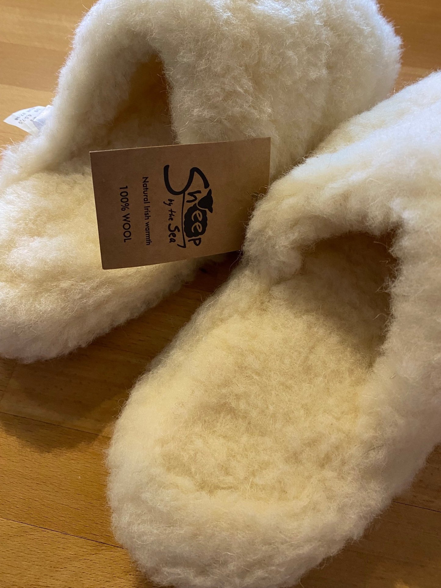 100% Wool Mule Slippers - Natural