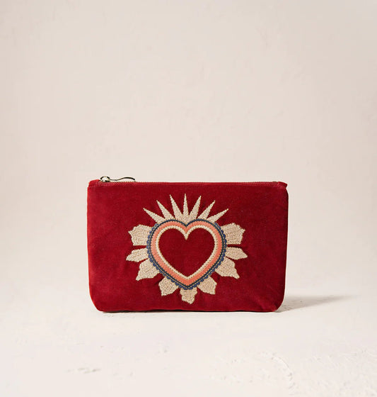 Heliotique | Elizabeth Scarlett Sacred Heart Mini Pouch - Rouge Red