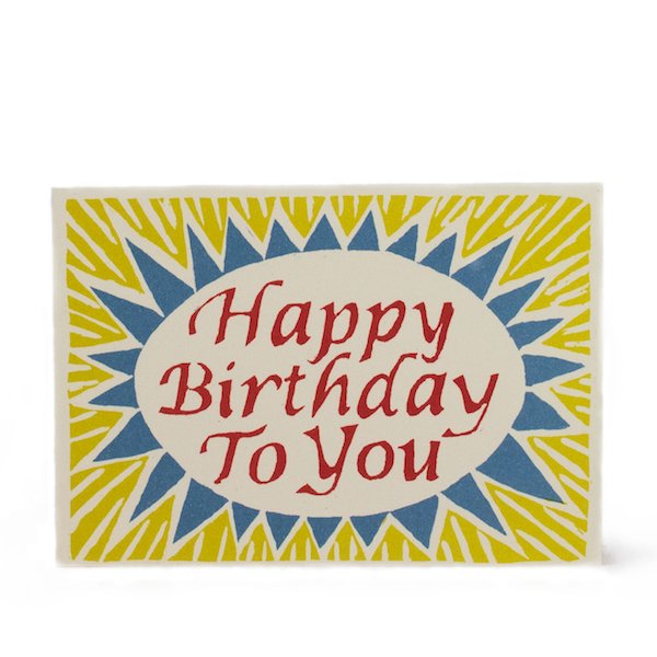 Happy Birthday - Red Yellow & Blue Card