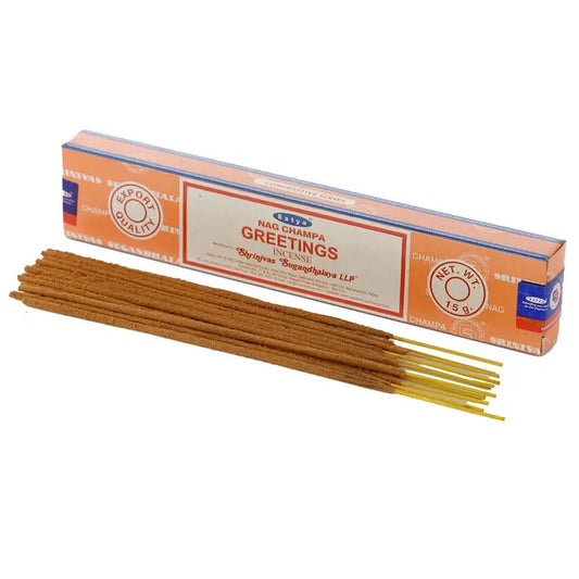 Greetings Nag Champa Incense Sticks by Satya