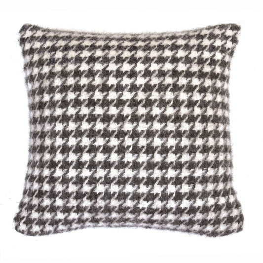 Heliotique | Tweedmill Pure Wool Houndstooth Cushion in Charcoal
