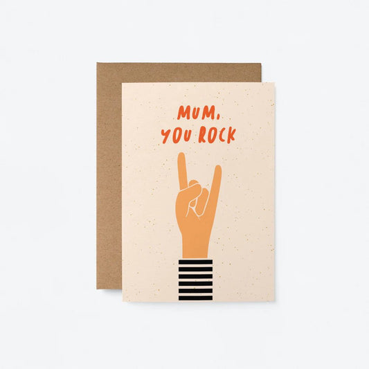 Heliotique | The Graphic Factory Mum, You Rock Card - Black Sleeve