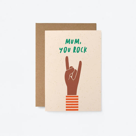 Heliotique | The Graphic Factory Mum, You Rock Card - Red Sleeve