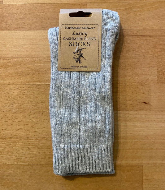 Original Aran Co. | Women's Cashmere Socks - Light Grey Marl