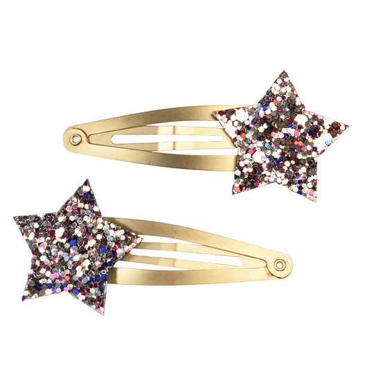 Glitter Star hair clips by Rex London